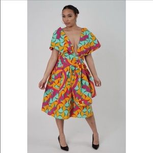 Handmade African Print Ankara Infinity Midi Dress